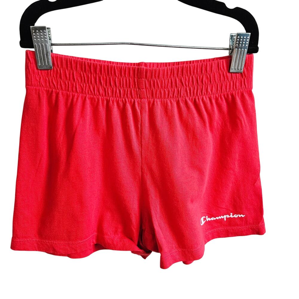 Champion Kids Athletic Shorts Red Athleisure Sweats 100% Cotton Size S 7/8